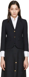 Thom Browne Classic Single Breasted Sport Coat In Navy 2-ply Wool Fresco In Blue