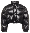 Prada Re-nylon Convertible Cropped Down Jacket In Nero
