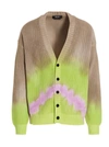 Msgm All Over Tie Dye Cotton Cardigan In Multicolor