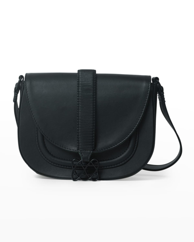 Callista Mini Gitane Saddle Leather Crossbody Bag In Black