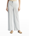 Theory Women's Crisp Cargo-pocket Wide-leg Pants In Harbour
