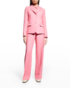 Lafayette 148 Sullivan Straight Leg Wool & Silk Pants In Tile Blue