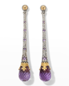 KONSTANTINO SILVER AND GOLD AMETHYST EARRINGS