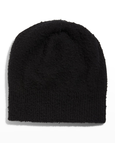 The Row Nidhi Brushed Wool And Cashmere-blend Beanie In Black