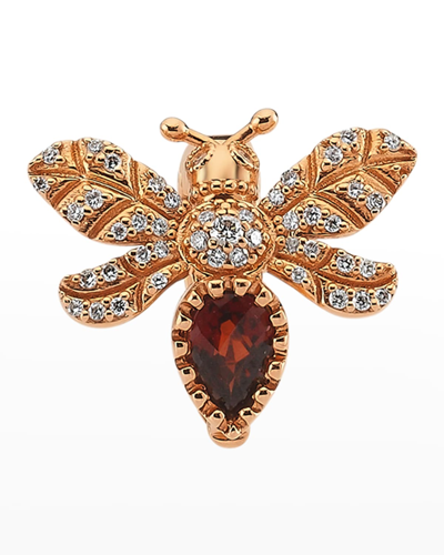 Beegoddess Diamond And Garnet Bee Earring, Single