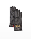 VALENTINO GARAVANI VLOGO CHAIN LEATHER GLOVES