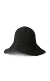 Totême Black Paper Straw Bucket Hat In Neutral,black