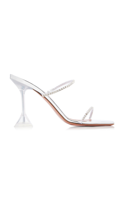 Amina Muaddi Gilda Crystal-embellished Pvc Slide Sandals In Transparent