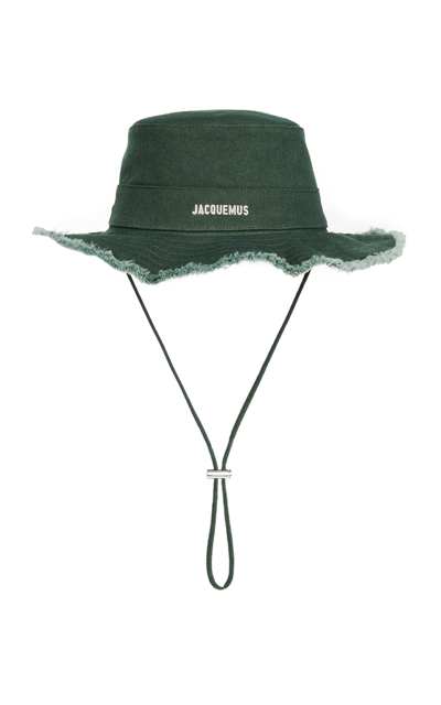 Jacquemus 'le Bob Artichaut' Green Hat With Logo On The Front