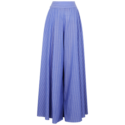 Palmer Harding Clarity Striped-cotton Wide-leg Trousers In Blue Cream