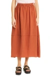 Vince Tiered Pleated Maxi Skirt In Brown