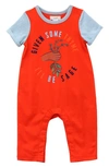 Peek Essentials Thyme Graphic Cotton Romper In Red