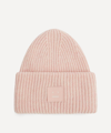 Acne Studios Pansy Logo-patch Wool Beanie Hat In Light Pink