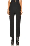 Saint Laurent High Waist Tailored Wool Pants In Noir
