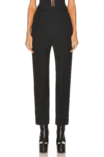 Saint Laurent High Waist Tailored Wool Trousers In Black