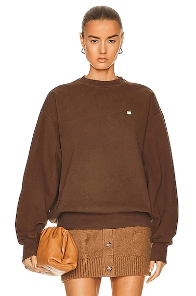 Acne Studios Brown Garment-dyed Sweatshirt In Coffee Brown