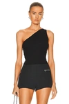 Helmut Lang Mini Spike Asymmetric Knit Tank In Black