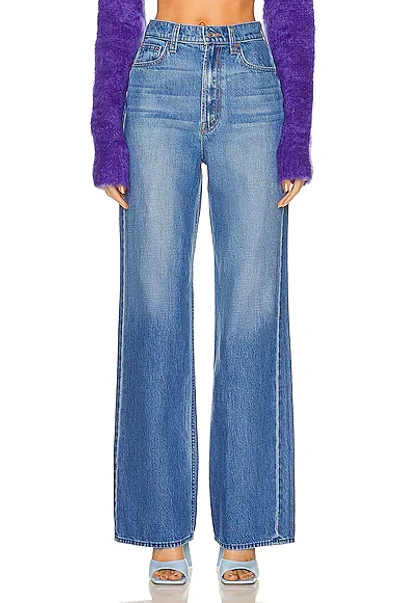 Mother The Maven Heel High-rise Straight-leg Jeans In Blue