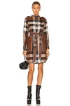 Burberry Aurelia Check-print Belted Shirtdress In Dark Birch Brown Check