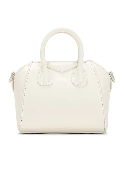 Givenchy Micro Antigona Shoulder Bag In Calf Leather In Ivory