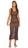 Sndys Shona Maxi Dress In Chocolate Brown