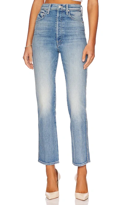 Mother Ultra High Waisted Frisky Flood Jeans In Blue