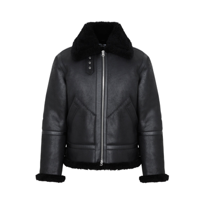 Acne Studios Men's Lamb Leather & Shearling Aviator Jacket In Black