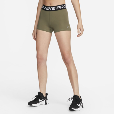 Nike Pro Dri-fit 365 3-inch Legging Shorts In Khaki-green