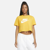 Nike Sportswear Essential Women's Cropped Logo T-shirt In Yellow