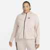 Nike Women's  Sportswear Tech Fleece Windrunner Full-zip Hoodie (plus Size) In Pink Oxford