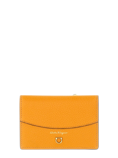 Ferragamo Card Holder Hooks In Orange