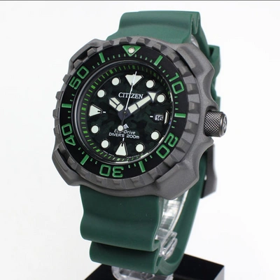 Pre-owned Citizen Promaster Dive Titanium Eco Drive Sports Men's Watch Bn0228-06w