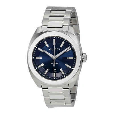 Pre-owned Gucci Gg2570 Blue Dial Men's Watch Ya142303