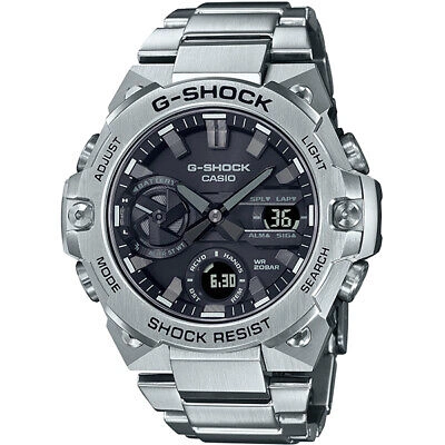 Pre-owned Casio G-shock G-steel Gst-b400d-1ajf Black Silver Men's Watch In Box