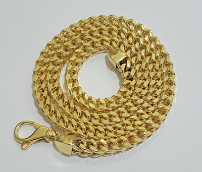 Pre-owned My Elite Jeweler Real 10k Gold Franco Chain 7mm Necklace 22" Inch 10kt Thick & Strong For Men's