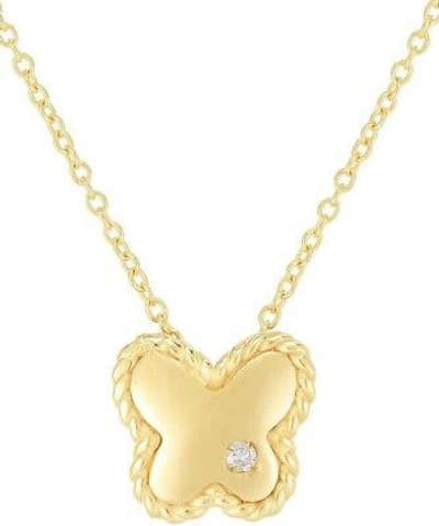 Pre-owned Phillip Gavriel 14k Yellow Gold 18" Piccolini Pendant .01ct Dia. Chain Necklace