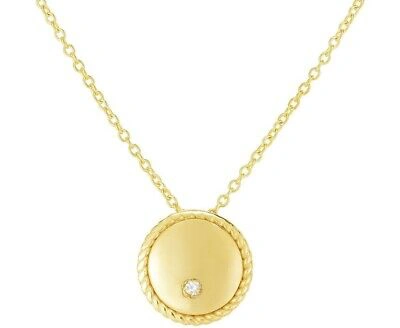 Pre-owned Phillip Gavriel 14k Yellow Gold 18" Piccolini Pendant .01ct Dia. Chain Necklace