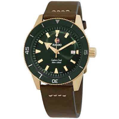 Pre-owned Rado Captain Cook Automatic Green Dial Men's Watch R32504315