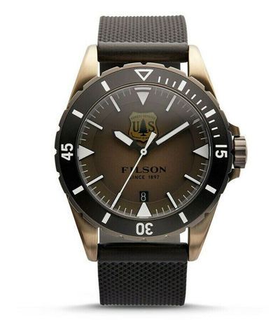 Pre-owned Filson X Shinola X Usfs Dutch Harbor 43 Mm Watch 20075078 Us Forest Service Rare