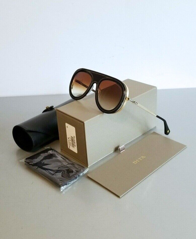 Pre-owned Dita Endurance 88 Dts107-55-01 Men's Black Gold Sunglasses (made In Japan) In Brown