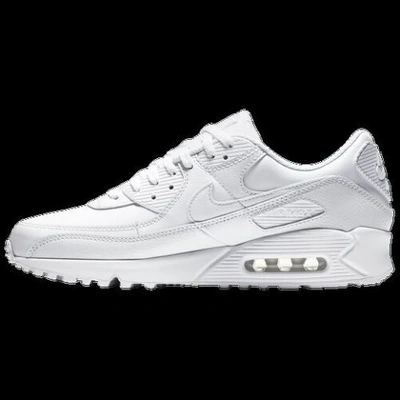 Pre-owned Nike Men's Air Max 90 Leather Triple White Running Sneaker