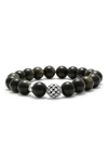 Lagos Caviar Ball Beaded Golden Obsidian Bracelet, 10mm