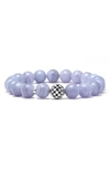 Lagos Sterling Silver Caviar Ball Beaded Blue Lace Agate Bracelet, 10mm In Blue Lace Agate