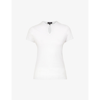 Theory Slim-fit Keyhole Cotton T-shirt In White