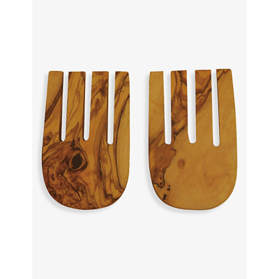Be Home Grained Olive-wood Salad Hands Set Of Two