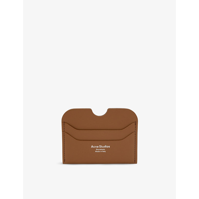 Acne Studios Camel Brown Elma Large Leather Card Holder In Camel Brown