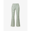 Simkhai Grayson Slim-leg Mid-rise Knitted Trousers In Basil Space Dye