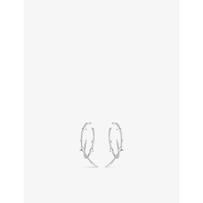 Shaun Leane Rose Thorn Sterling Silver Hoop Earrings