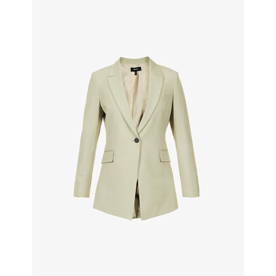 Theory Etiennette Single-breasted Relaxed-fit Wool-blend Jacket In Soft Sage