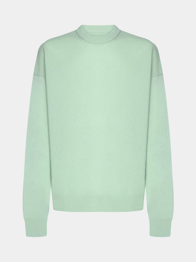 Jil Sander Mint Green Cashmere Crew Neck Sweater In Pastel